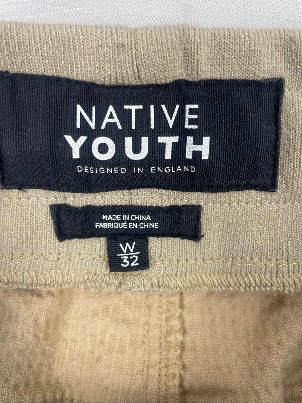 Native Youth Jersey Corduroy Jogger Pants - Taupe Brown (Shrunk to Kids 10/12) - Picture 6 of 9